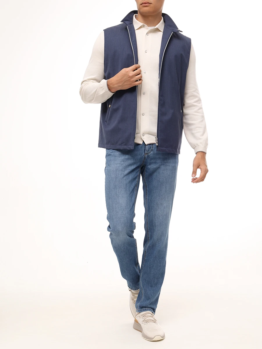 Жилет шерстяной BRUNELLO CUCINELLI MM4506521 CKG58 Синий  Фото 2
