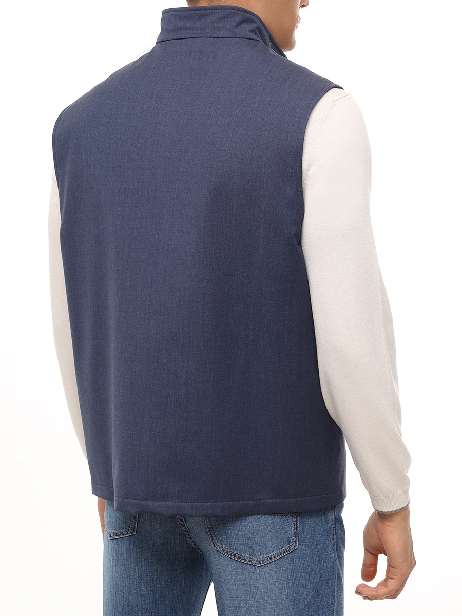 Жилет шерстяной BRUNELLO CUCINELLI MM4506521 CKG58 Синий  Фото 3