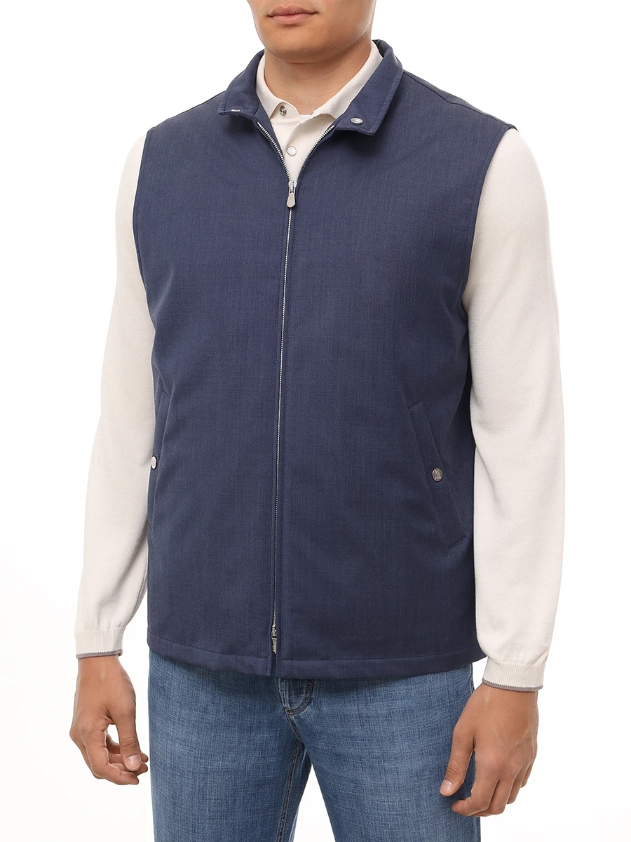 Жилет шерстяной BRUNELLO CUCINELLI MM4506521 CKG58 Синий  Фото 4