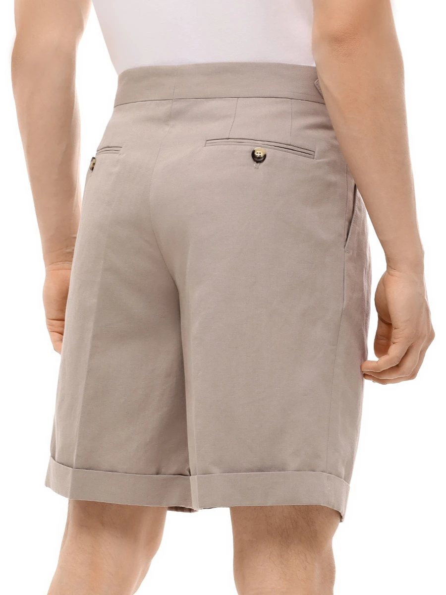 Шорты из хлопка и льна BRUNELLO CUCINELLI MH253U0040 C2455 Серый  Фото 3