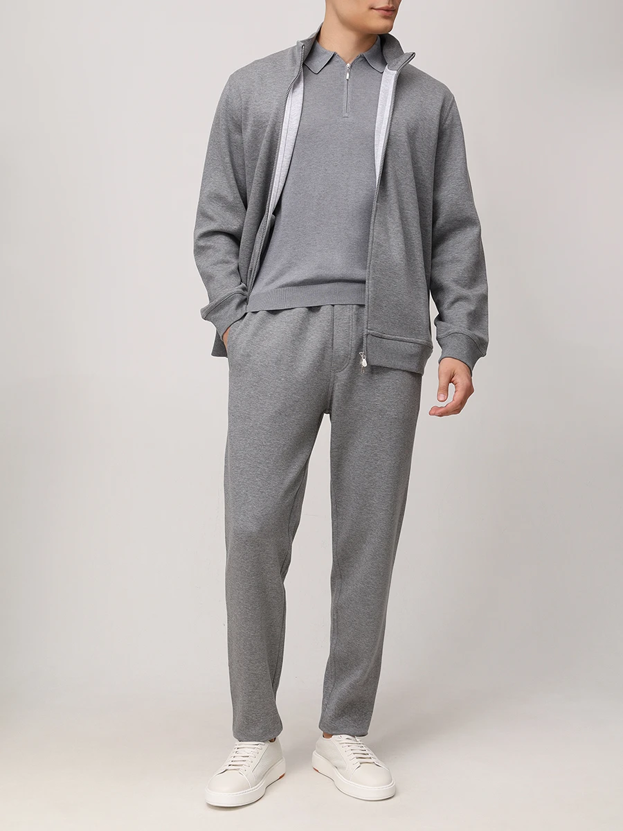 Брюки хлопковые BRUNELLO CUCINELLI MM8313243G C1253 Серый  Фото 2