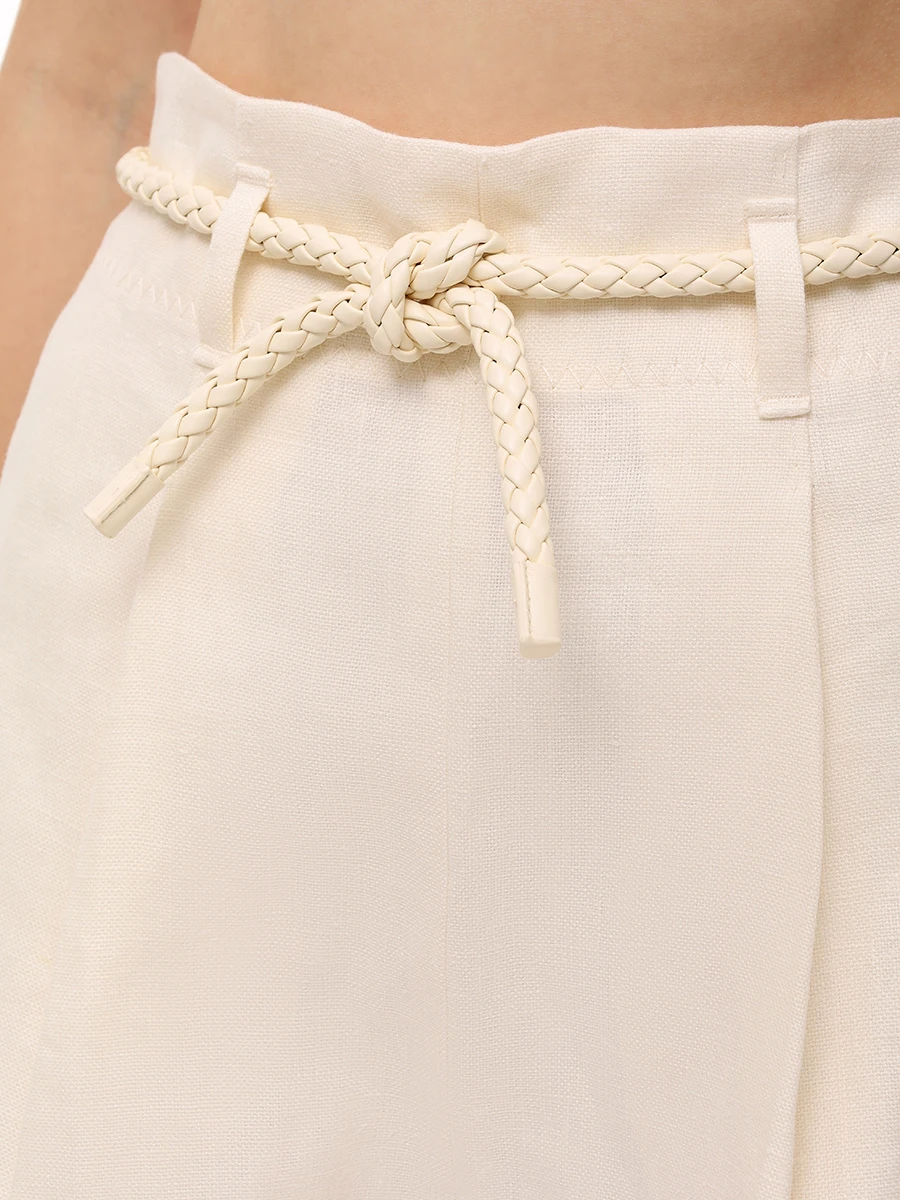Шорты льняные ZIMMERMANN 2103AR251 Кремовый  Фото 5