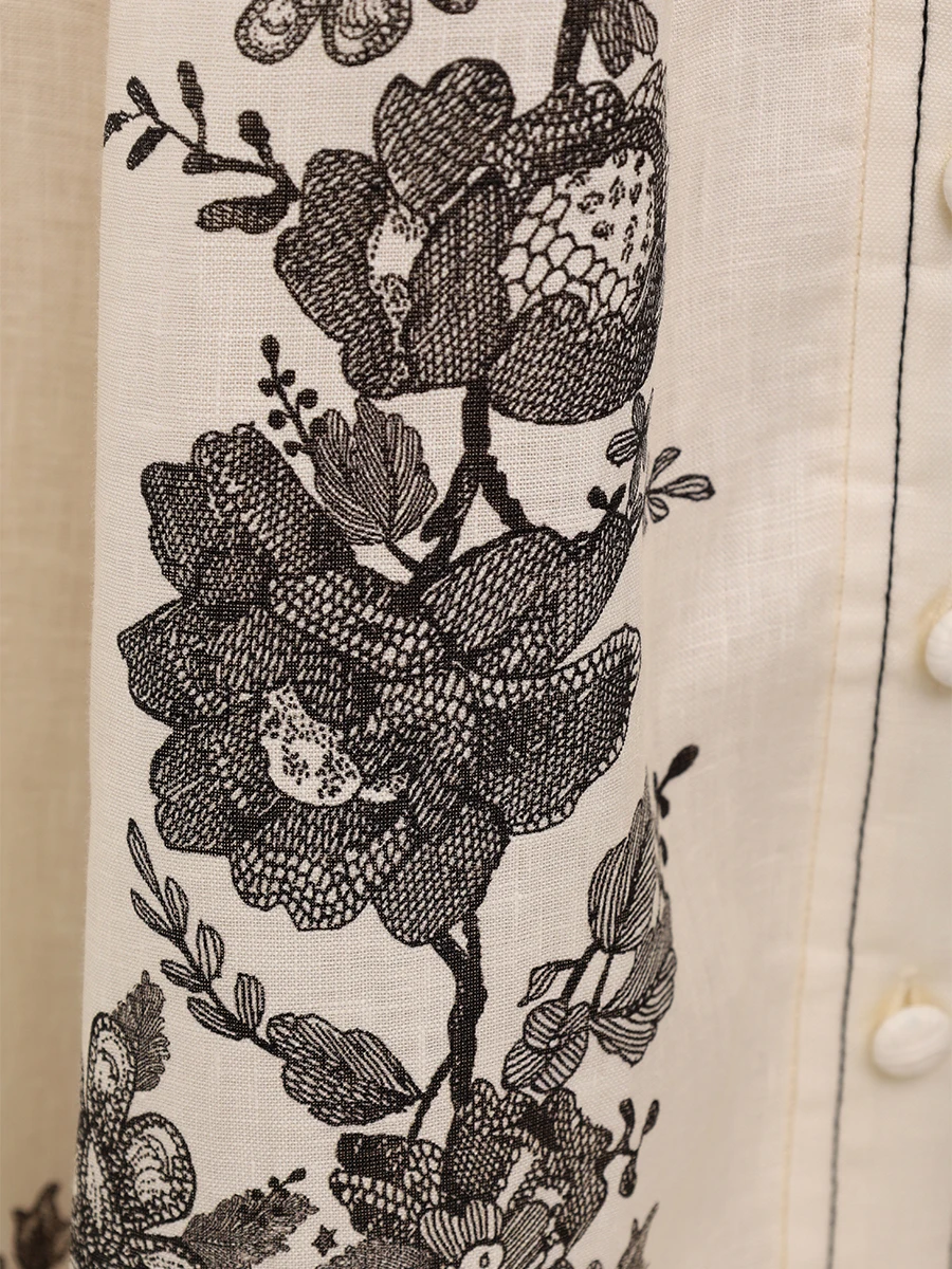 Платье льняное ZIMMERMANN 2406DR25R Кремовый  Фото 6