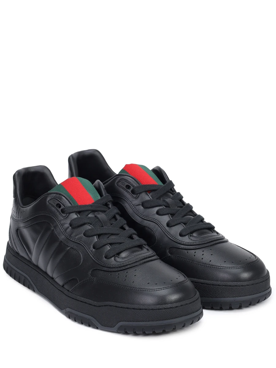 

Кеды кожаные Gucci Re-Web, Черный, 786186AADJ91044