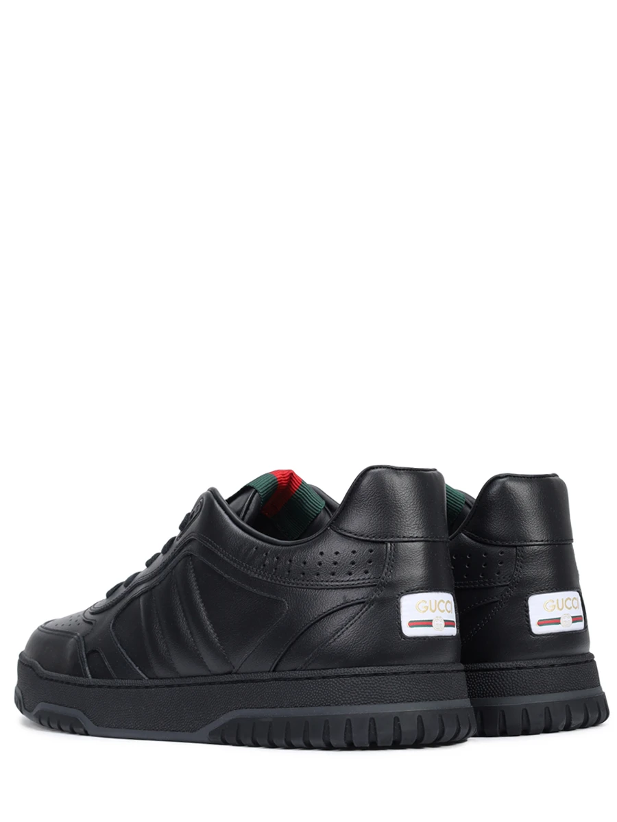 Кеды кожаные Gucci Re-Web GUCCI 786186AADJ91044 Черный  Фото 4