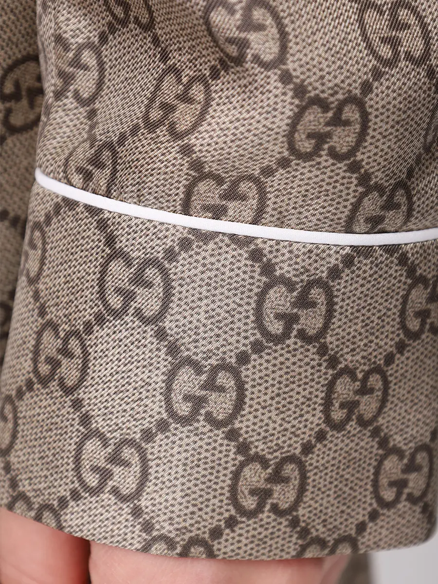 Платье шелковое GUCCI 813259Z8BWV2237 Бежевый  Фото 6