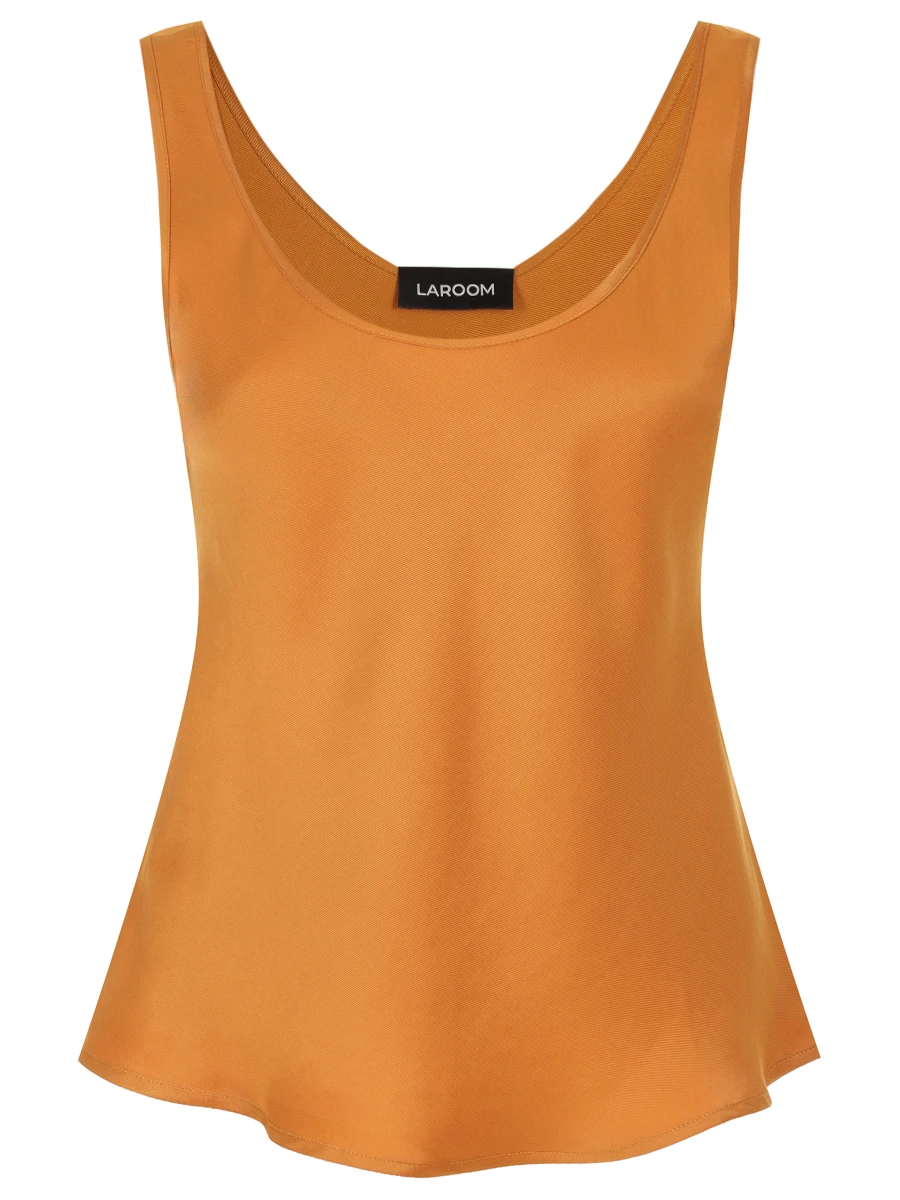 Топ из тенселя LAROOM Basic-2427-10 Горчичный Желтый 