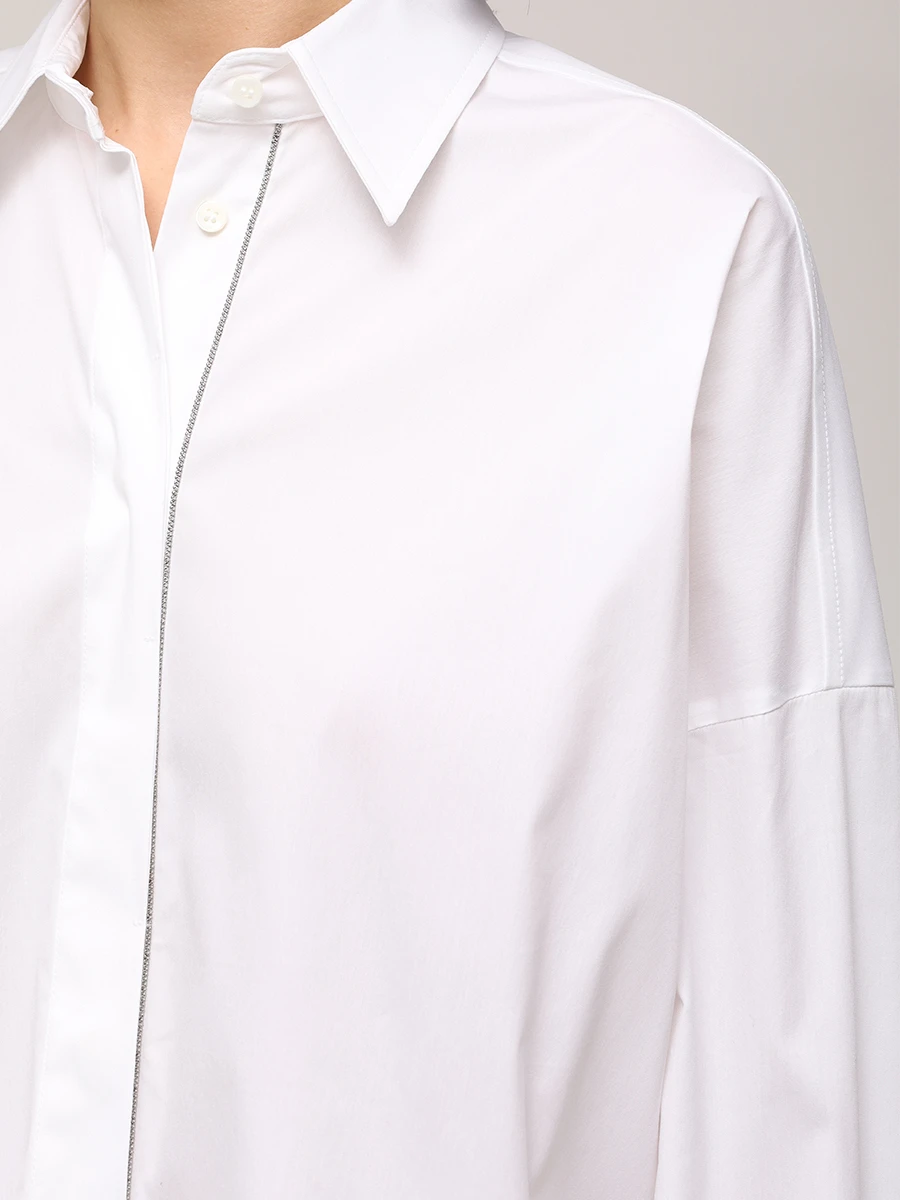 Рубашка хлопковая BRUNELLO CUCINELLI M0091MA636 C159 Белый  Фото 5