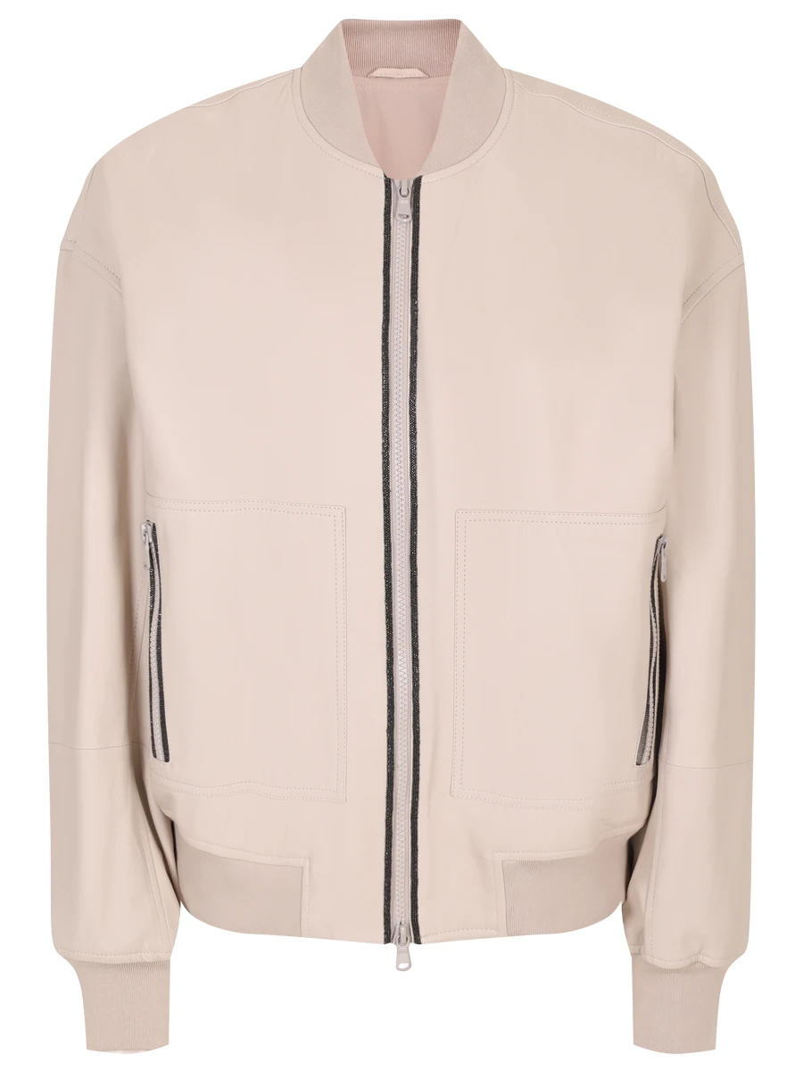 Куртка кожаная BRUNELLO CUCINELLI MPNGI2629 C7872 Бежевый 