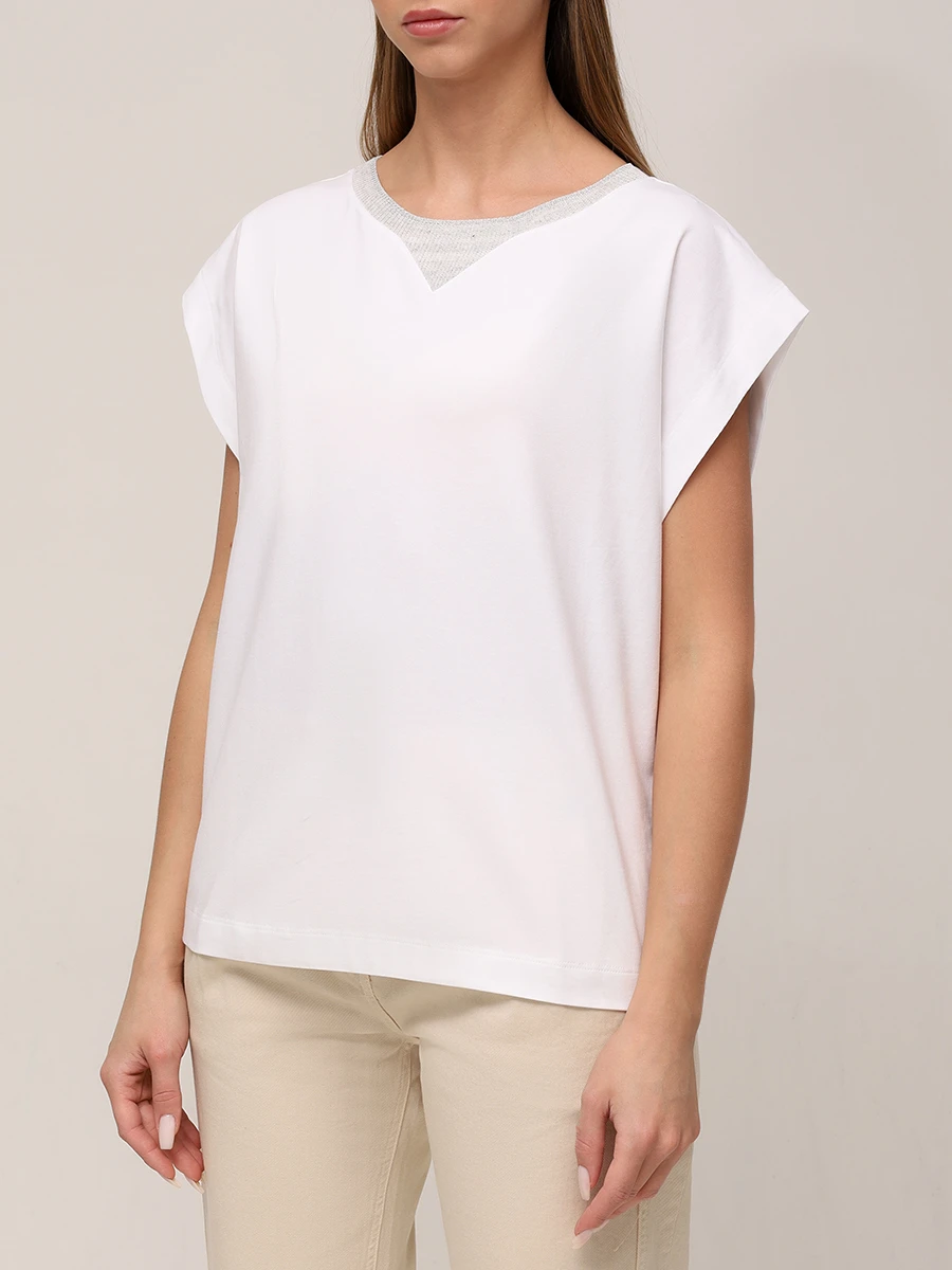 Футболка хлопковая PANICALE D361641G/MC 0101 Белый  Фото 4