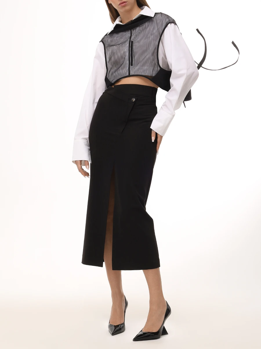 

Рубашка хлопковая, Белый, WSH534 007 10 225