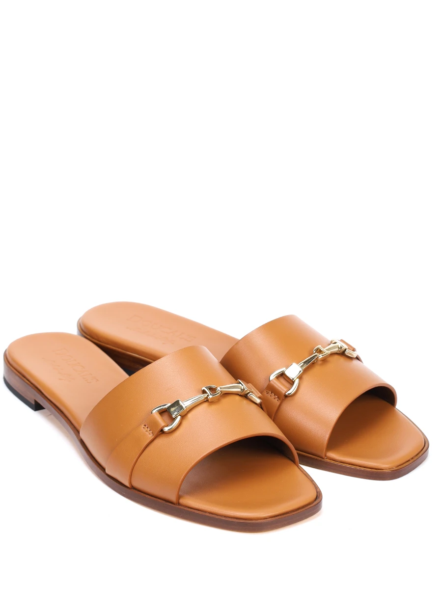 

Шлепанцы кожаные, Коричневый, DD8698DEGNUF073MC04