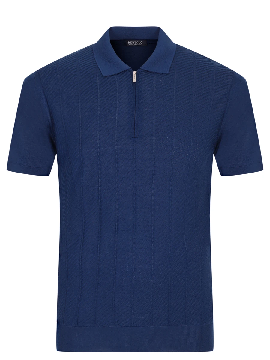 Поло шелковое BERTOLO LUXURY MENSWEAR 902445/002488/1059 Темно- Синий 