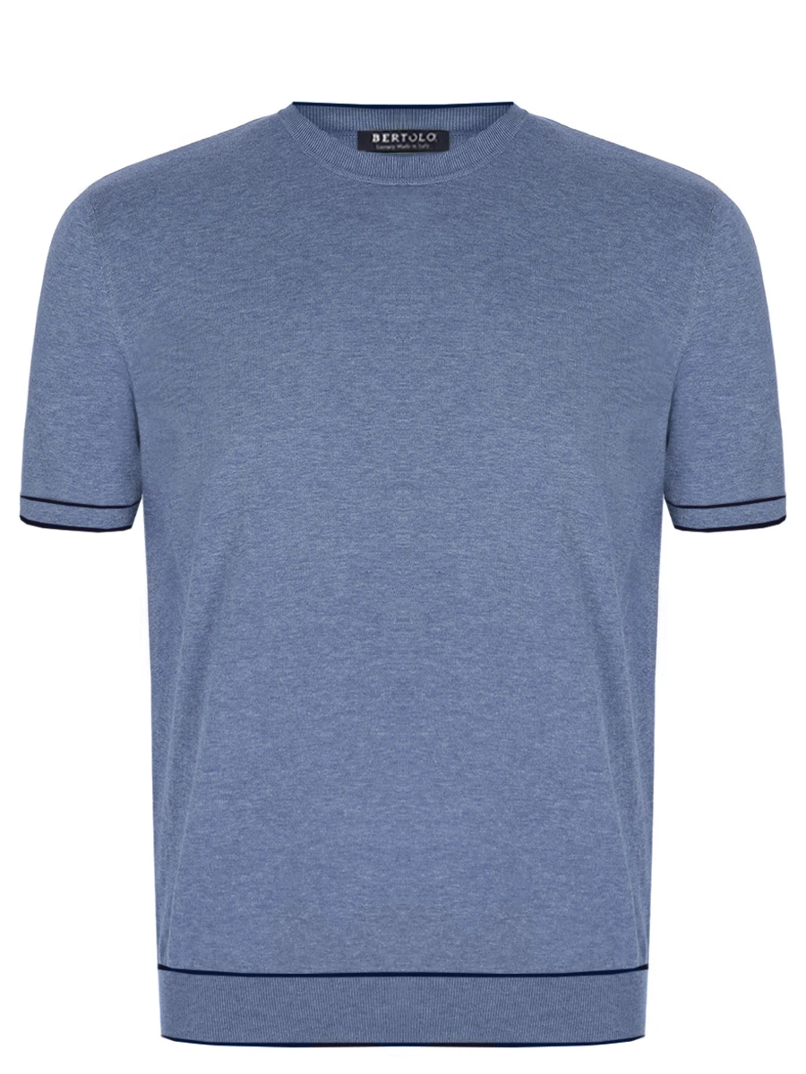 Футболка хлопковая BERTOLO LUXURY MENSWEAR 902204/002056/0381 Синий 