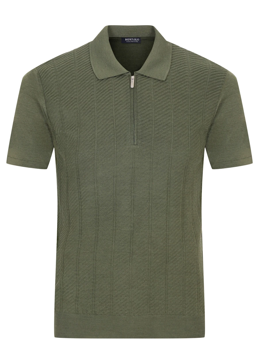 Поло шелковое BERTOLO LUXURY MENSWEAR 902445/002488/0094 Зеленый 