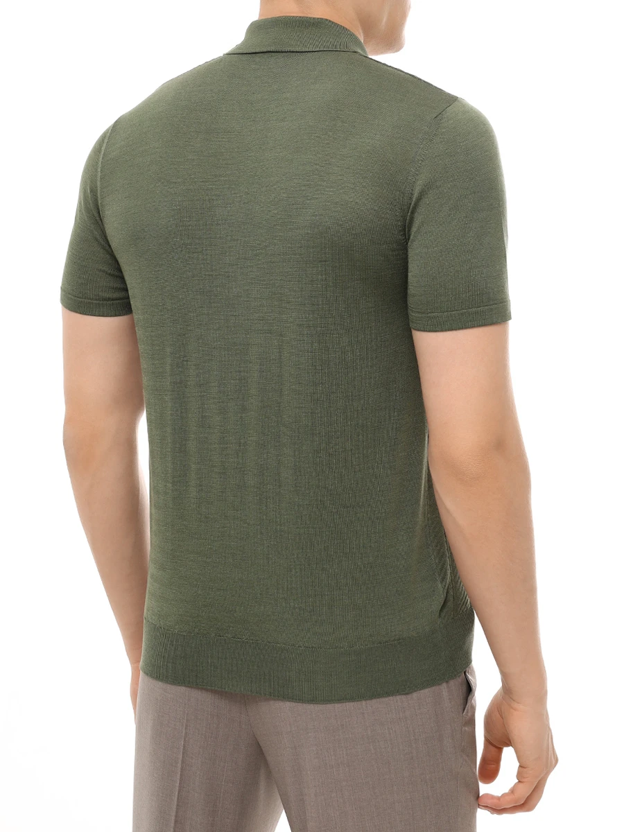 Поло шелковое BERTOLO LUXURY MENSWEAR 902445/002488/0094 Зеленый  Фото 3
