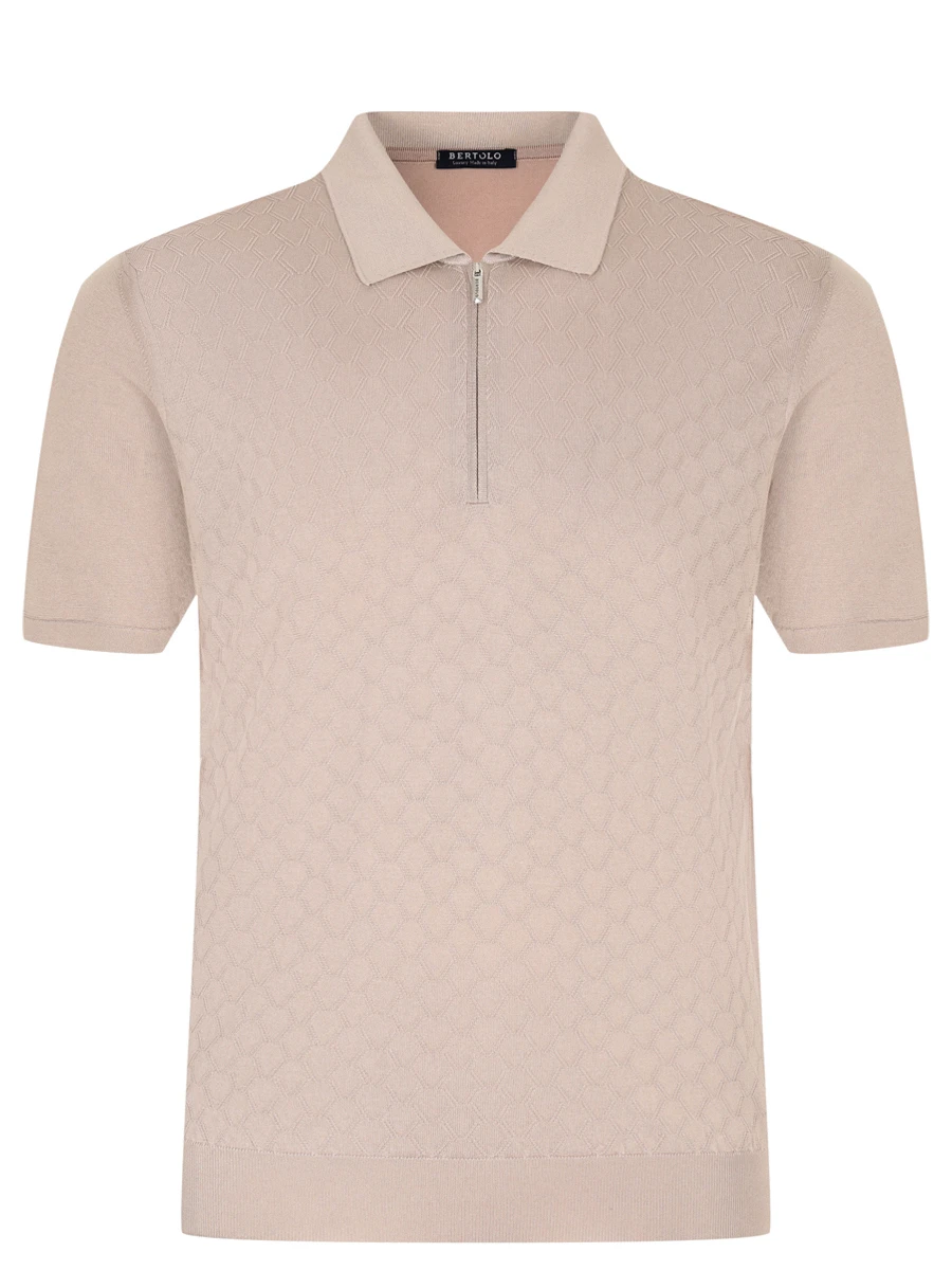 Поло шелковое BERTOLO LUXURY MENSWEAR 902333/002424/0603 Бежевый 