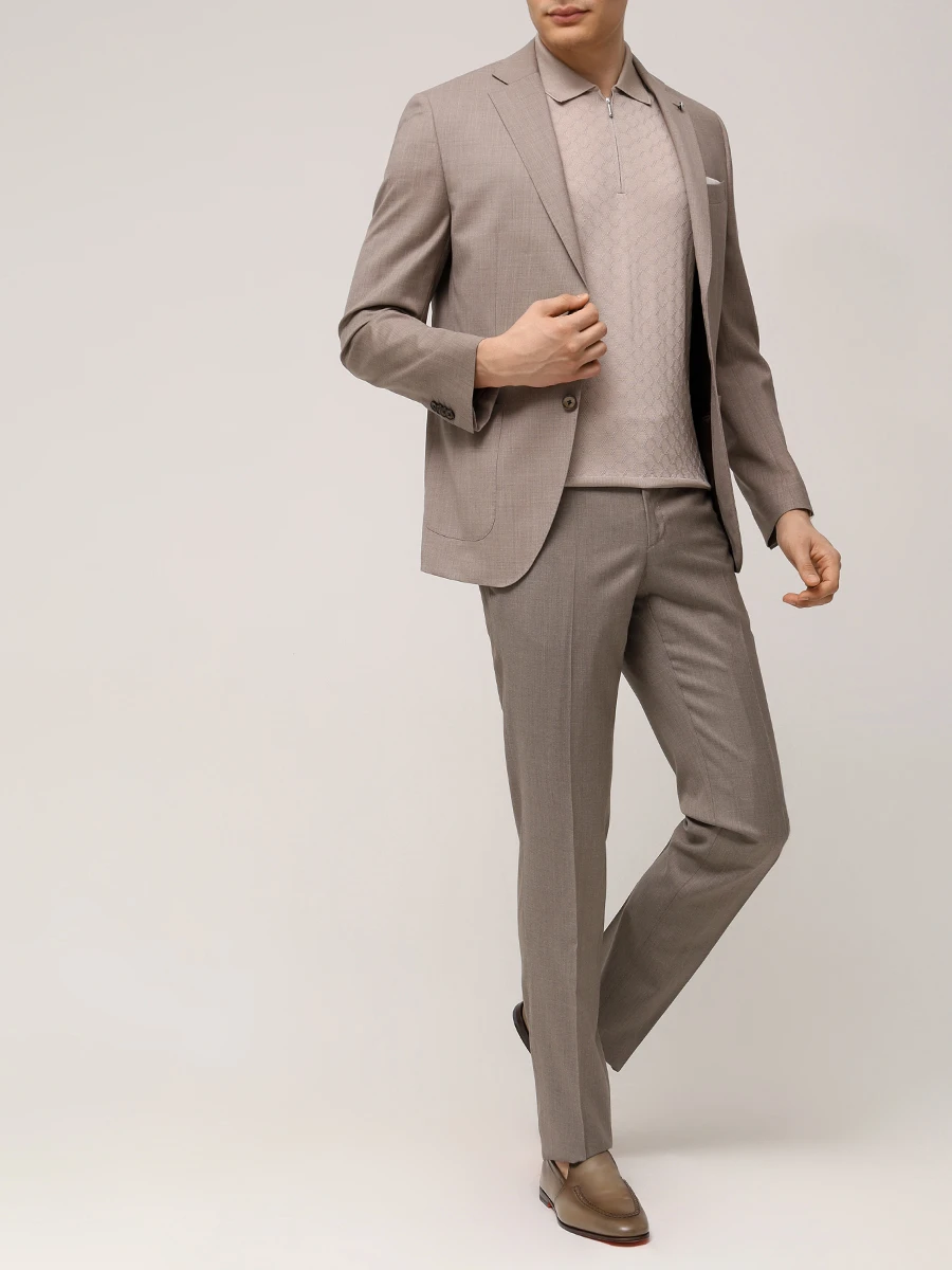 Поло шелковое BERTOLO LUXURY MENSWEAR 902333/002424/0603 Бежевый  Фото 2