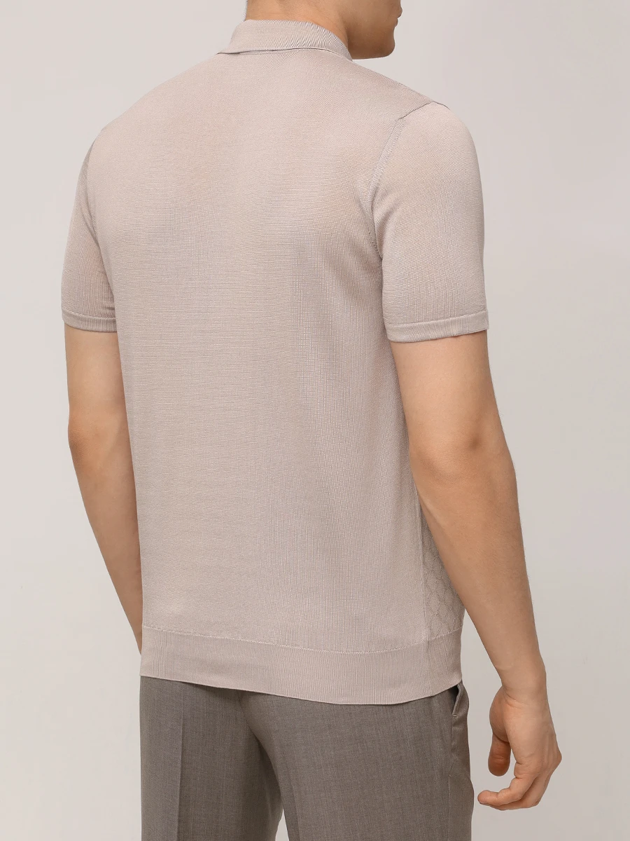 Поло шелковое BERTOLO LUXURY MENSWEAR 902333/002424/0603 Бежевый  Фото 3