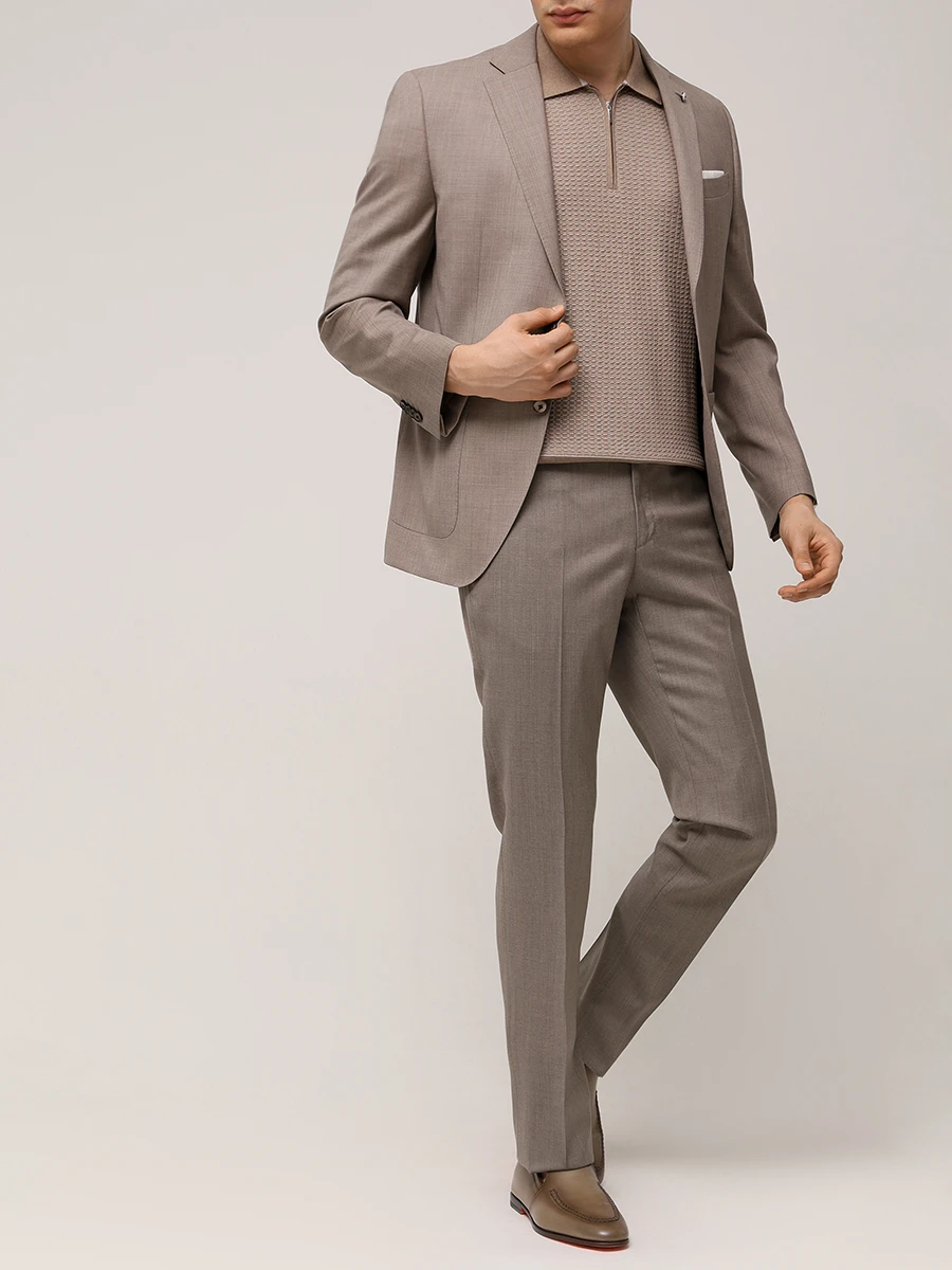 Поло хлопковое BERTOLO LUXURY MENSWEAR 902330/002421/0555 Светло- Коричневый  Фото 2