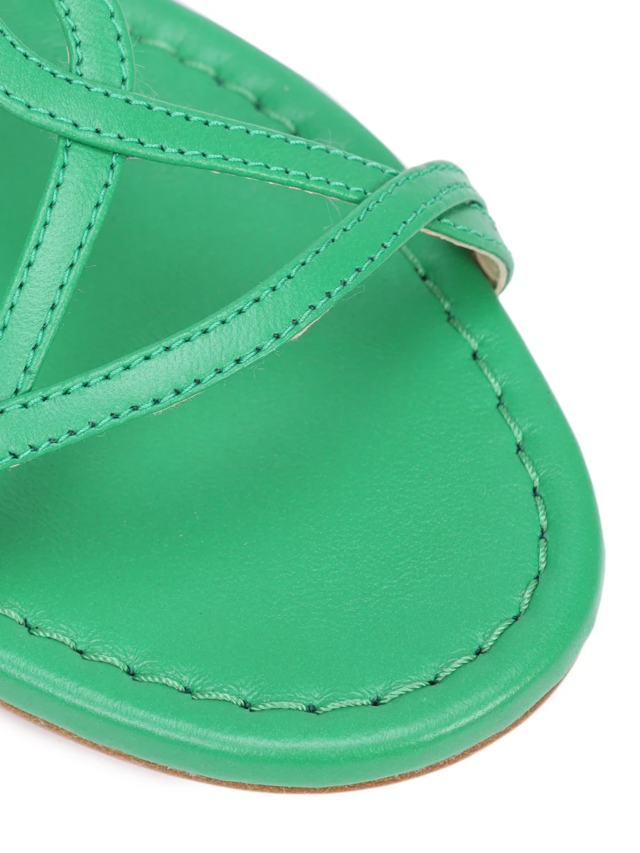Сандалии кожаные EMANUELA CARUSO CAPRI W47/CT10NAPPAVERDE Зеленый  Фото 5