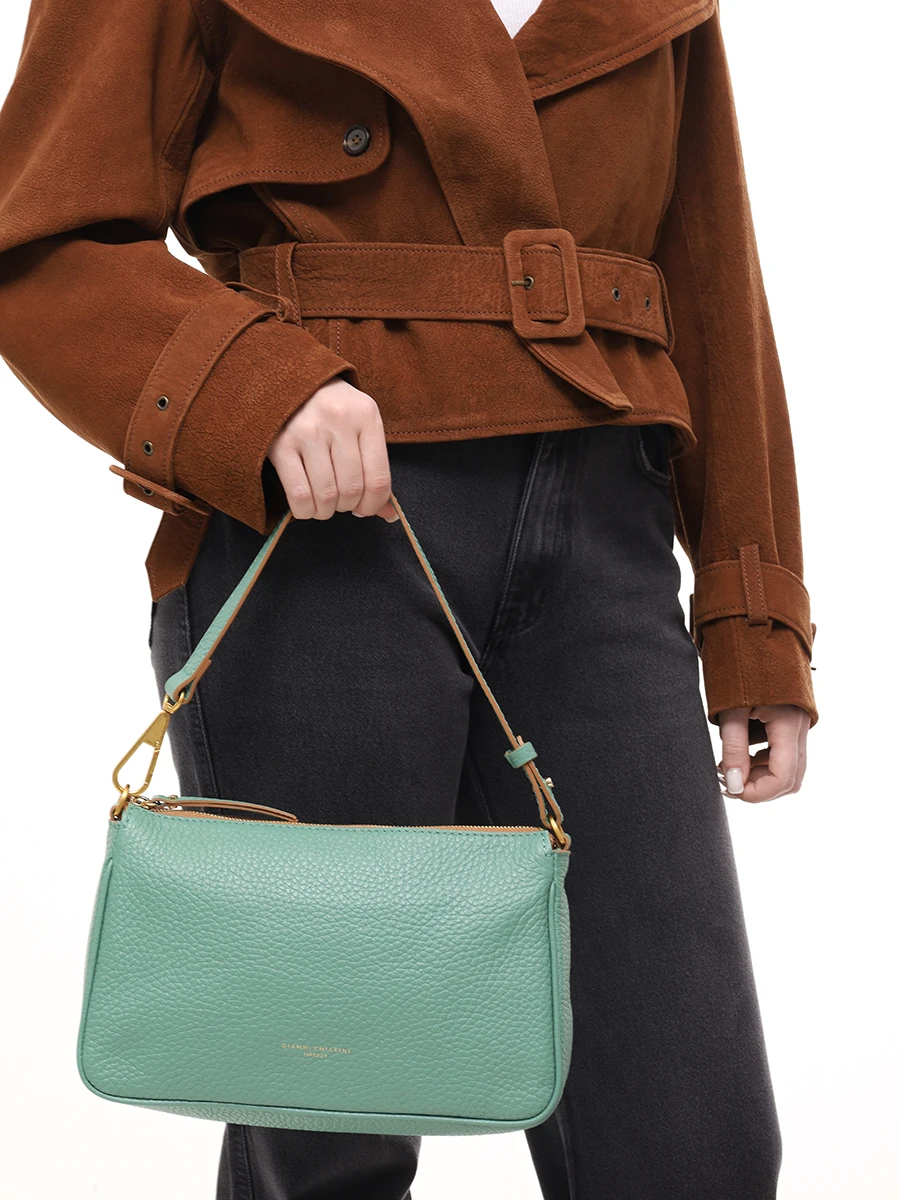 Сумка кожаная Brooke GIANNI CHIARINI BS 10911/382 MINT Зеленый  Фото 2