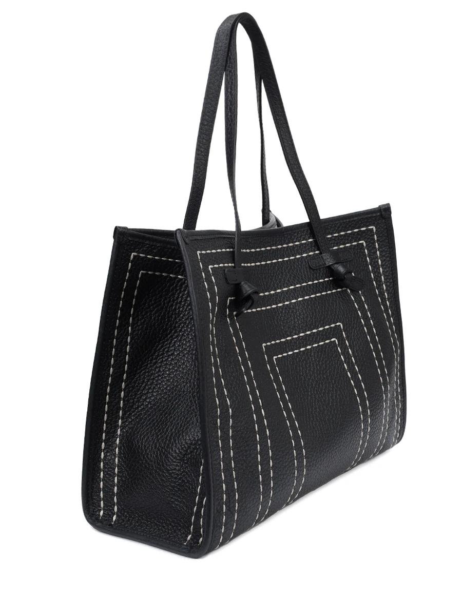 Сумка кожаная Marcella GIANNI CHIARINI BS 11720/232 BLACK-ECRU Черный  Фото 4