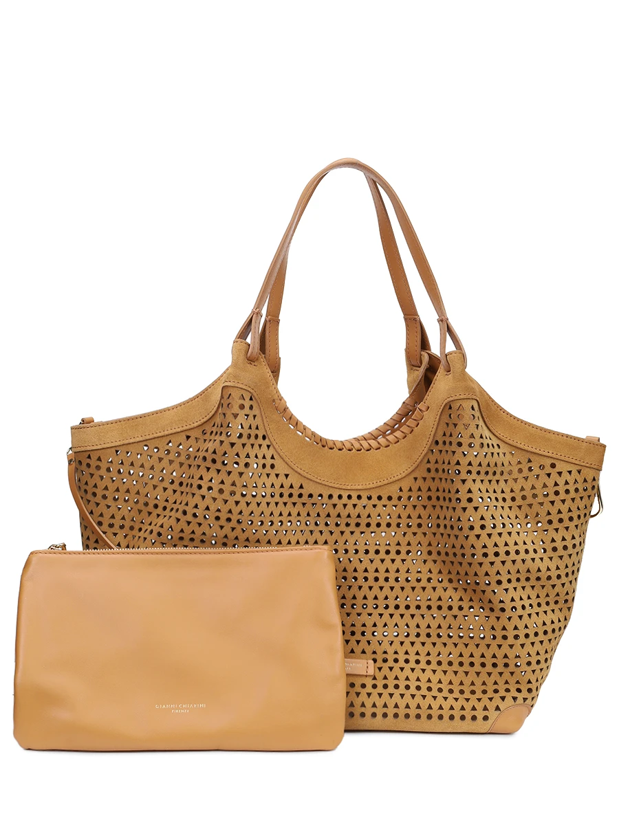 Сумка замшевая Dua GIANNI CHIARINI BS 11682/13956 peanut butter Коричневый  Фото 3
