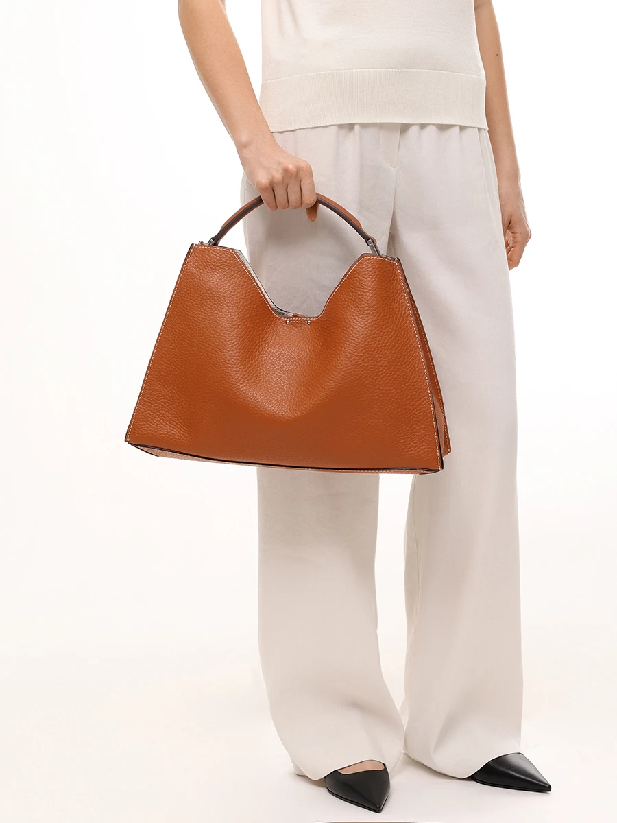 Сумка кожаная Aurora GIANNI CHIARINI BS 10566/13857 CARAMEL-SAND Коричневый  Фото 2