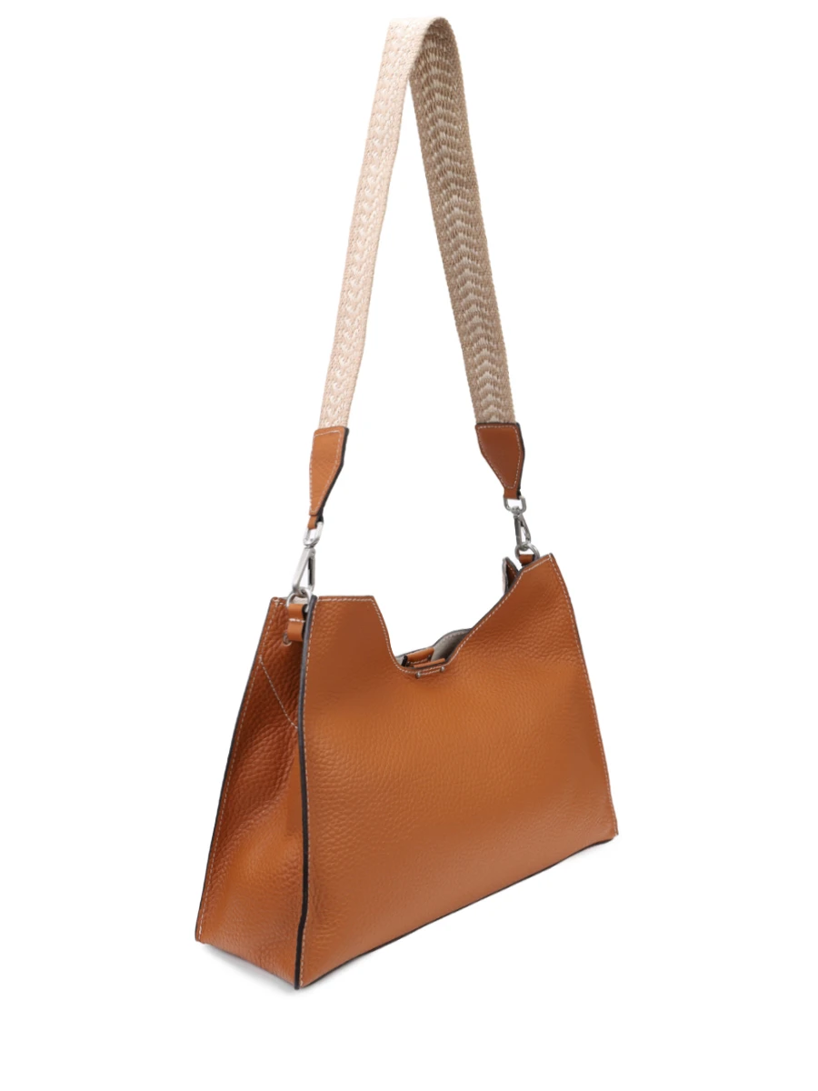 Сумка кожаная Aurora GIANNI CHIARINI BS 10566/13857 CARAMEL-SAND Коричневый  Фото 4