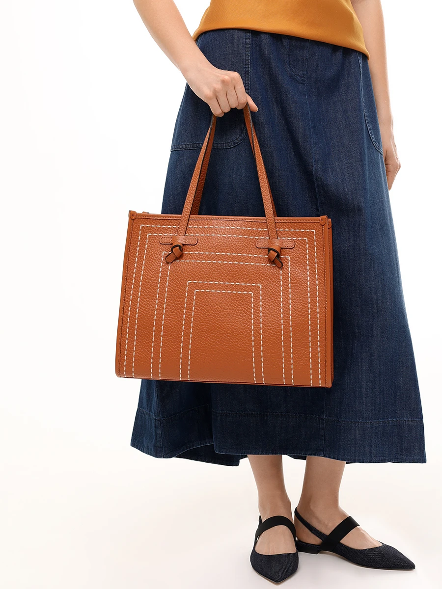 Сумка кожаная Marcella GIANNI CHIARINI BS 11720/13946 CARAMEL-ECRU Коричневый  Фото 2