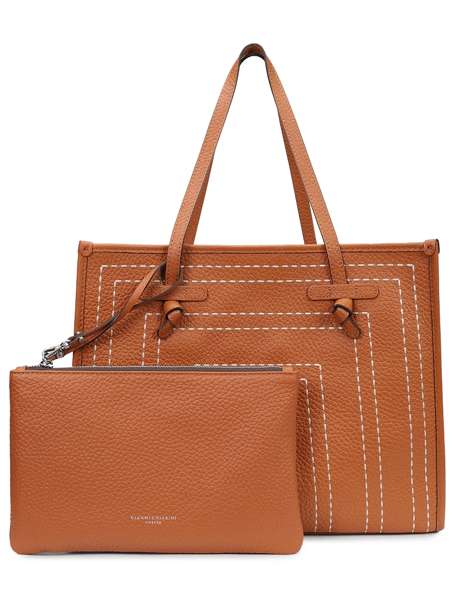 Сумка кожаная Marcella GIANNI CHIARINI BS 11720/13946 CARAMEL-ECRU Коричневый  Фото 3