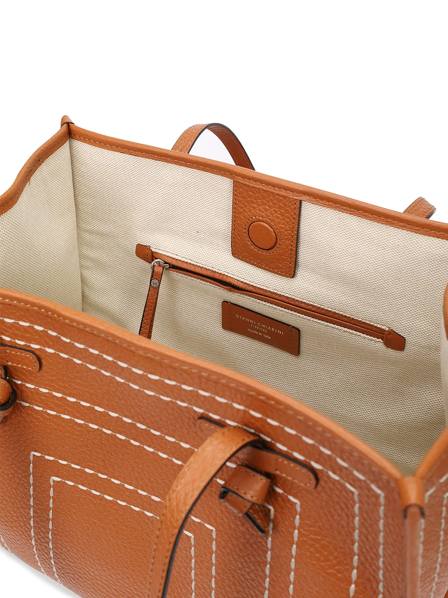 Сумка кожаная Marcella GIANNI CHIARINI BS 11720/13946 CARAMEL-ECRU Коричневый  Фото 5