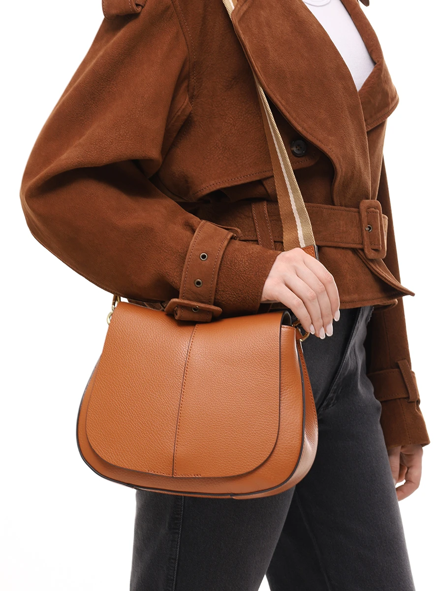 Сумка кожаная Helena Round GIANNI CHIARINI BS 6036/1117 CARAMEL Коричневый  Фото 2