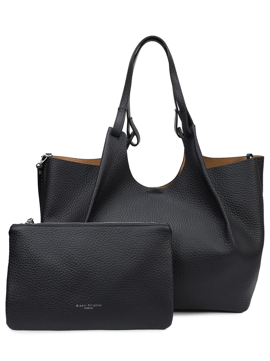 Сумка кожаная Dua GIANNI CHIARINI BS 9720/2566 BLACK-NATUR Черный  Фото 3