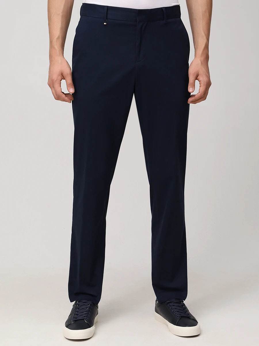 Брюки Slim Fit хлопковые BOSS 50534612/404 Синий  Фото 4