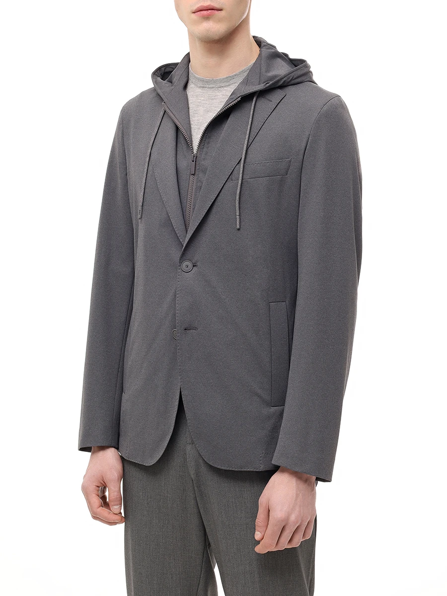 Пиджак однотонный BOSS 50535058/041 Серый  Фото 4