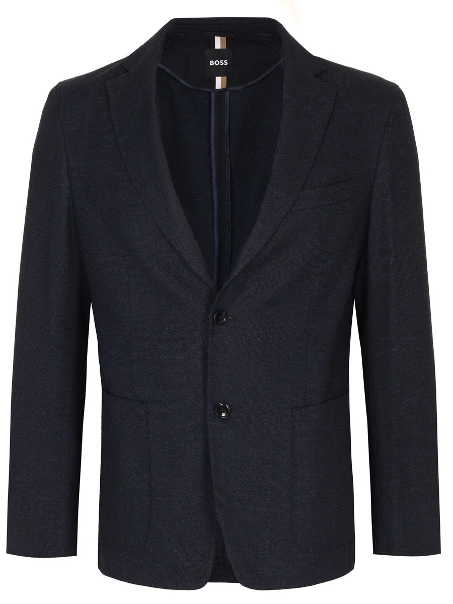 

Пиджак Slim Fit из хлопка и вискозы, Синий, 50538028/404