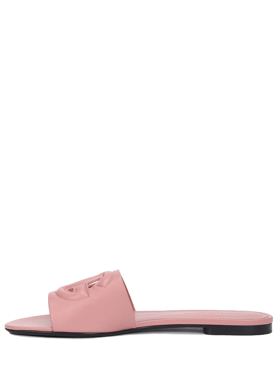 Шлепанцы кожаные Bianca DOLCE & GABBANA CQ0436 AY329 80405 Розовый  Фото 3