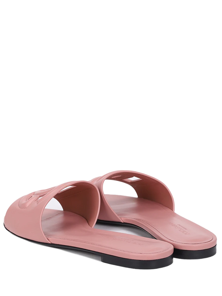 Шлепанцы кожаные Bianca DOLCE & GABBANA CQ0436 AY329 80405 Розовый  Фото 4