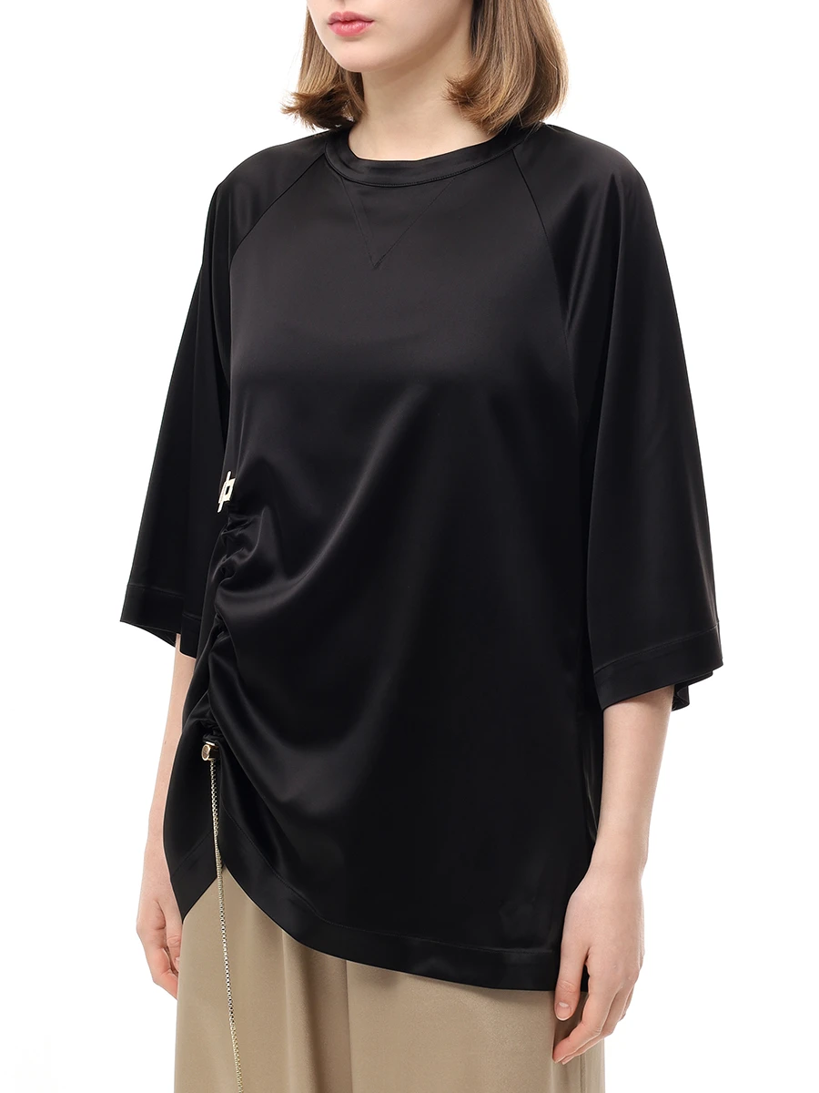 

Блуза однотонная, Черный, 725SS7601A/BLACK