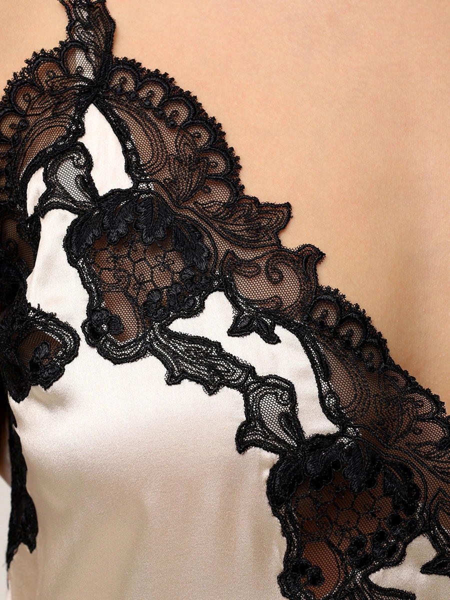 

Сорочка шелковая, Бежевый, DV0320 SO.11