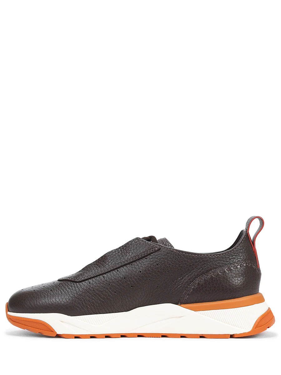 Кроссовки кожаные SANTONI MBIG22073BIRTMIAT55 Коричневый  Фото 3