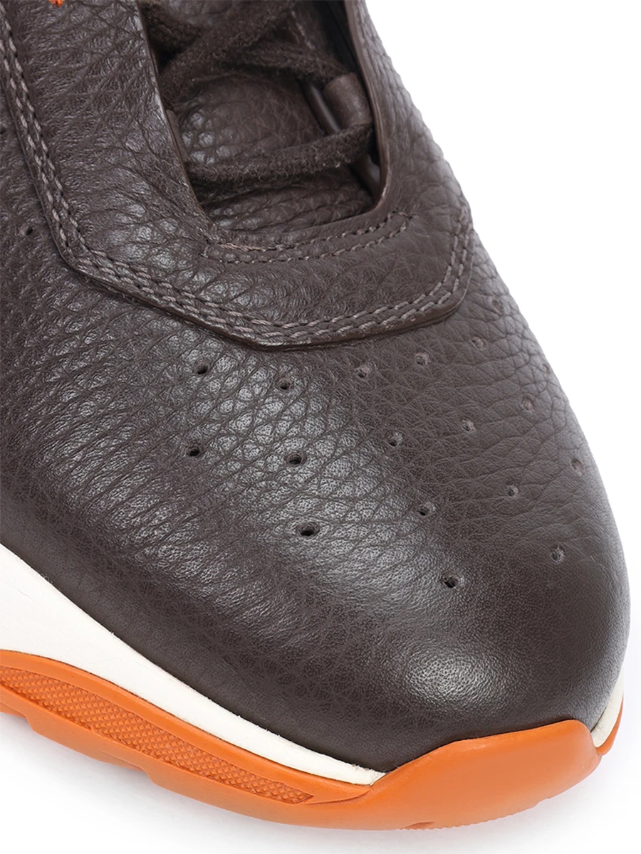 Кроссовки кожаные SANTONI MBIG22073BIRTMIAT55 Коричневый  Фото 5