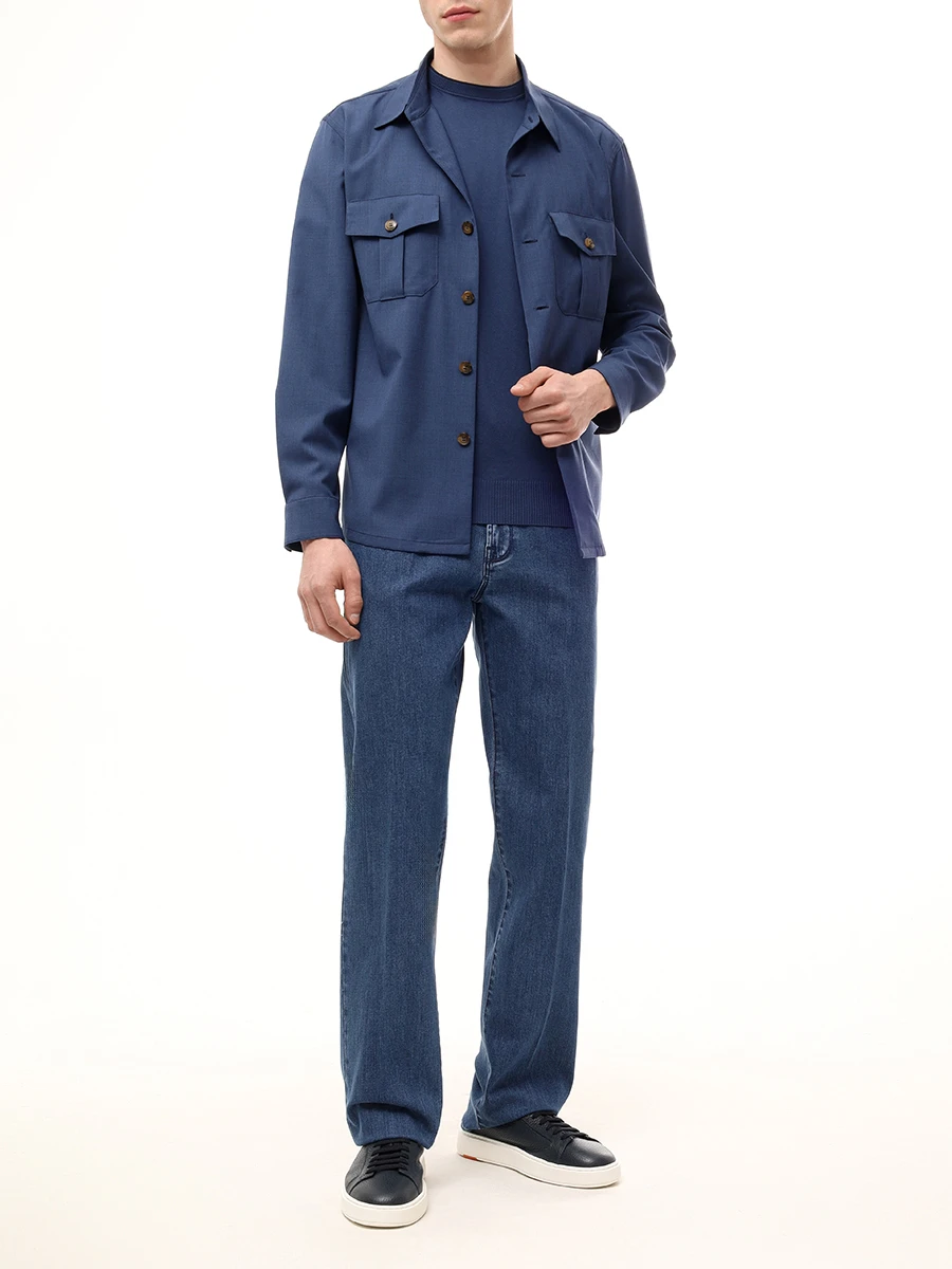 Футболка хлопковая CANALI MK02261/C1050/313 Синий  Фото 2