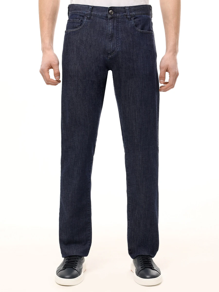 Джинсы Regular Fit хлопковые CANALI PD01487/91719/302 Синий  Фото 4
