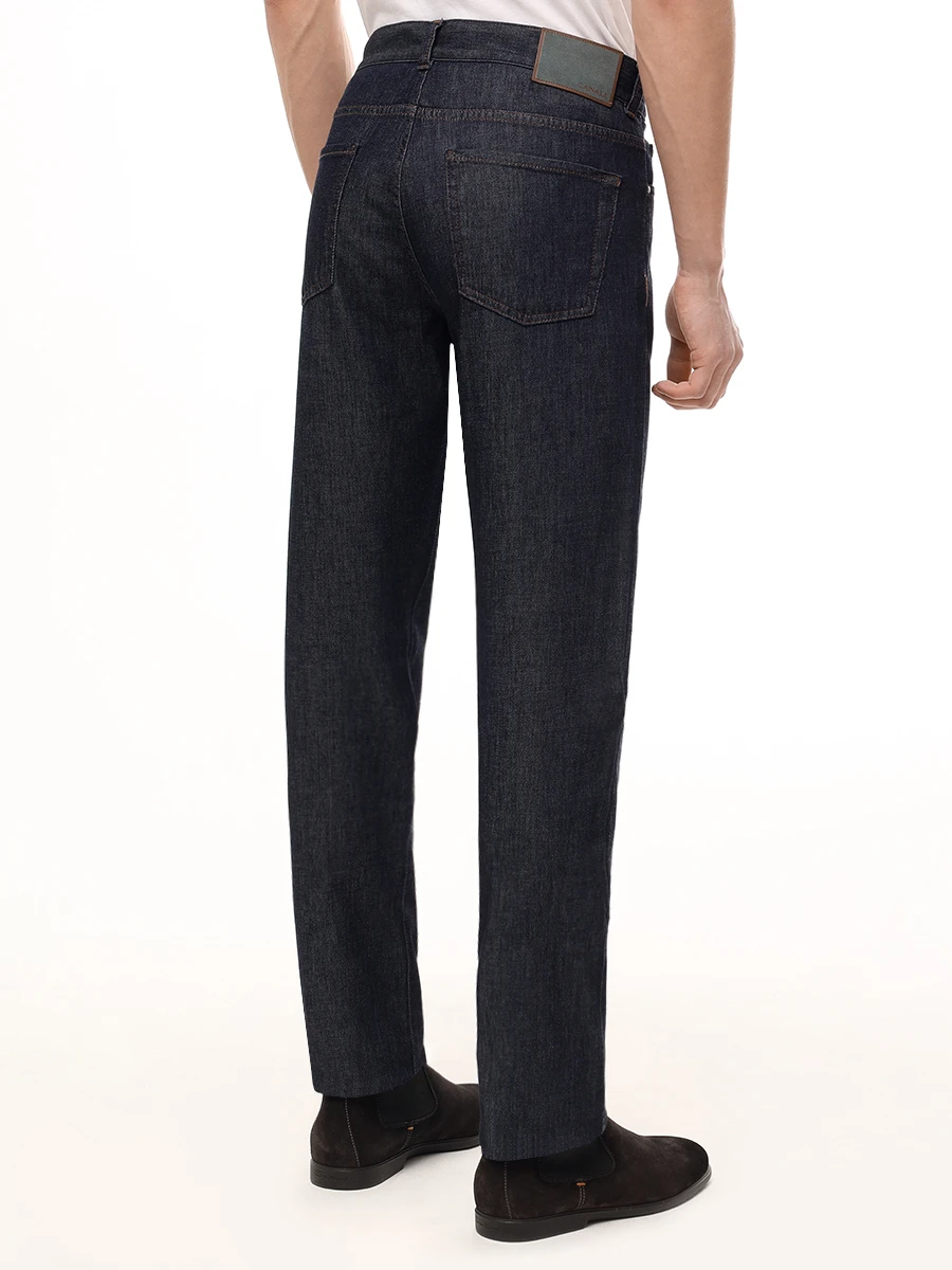 Джинсы Regular Fit из хлопка и лиоцелла CANALI PD01488/91719N/301 Темно- Синий  Фото 3