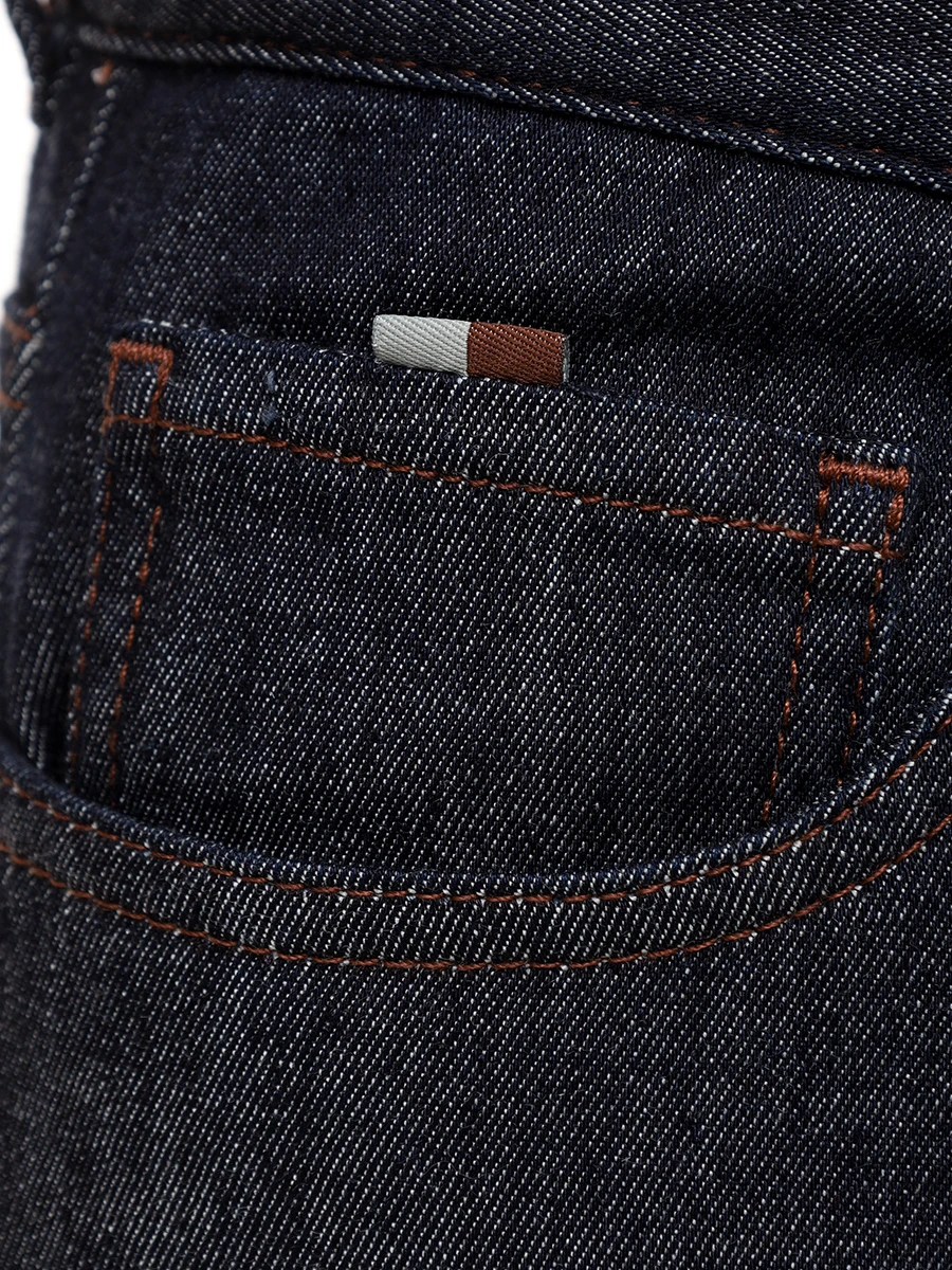 Джинсы Regular Fit из хлопка и лиоцелла CANALI PD01488/91719N/301 Темно- Синий  Фото 6