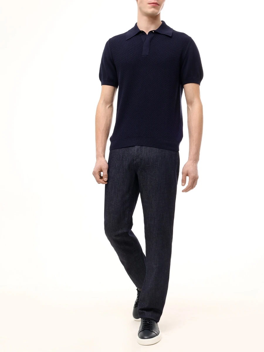 Джинсы Regular Fit хлопковые CANALI PD01487/91719/301 Темно- Синий  Фото 2