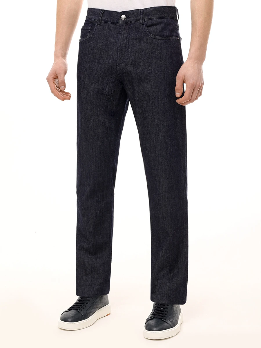 Джинсы Regular Fit хлопковые CANALI PD01487/91719/301 Темно- Синий  Фото 4